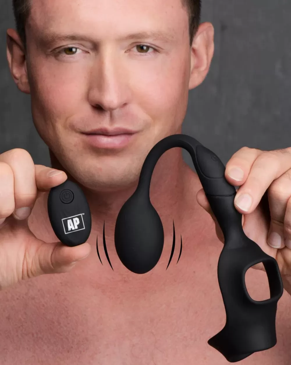 Best Healthy & Active 10X P-Bomb Silicone Cock and Ball Ring with Vibrating Anal Plug