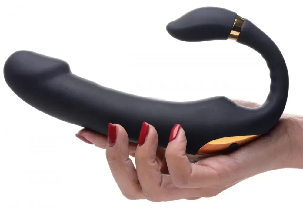 New Healthy & Active 10X Pleasure Pose Come Hither Silicone Vibrator with Poseable Clit Stimulator
