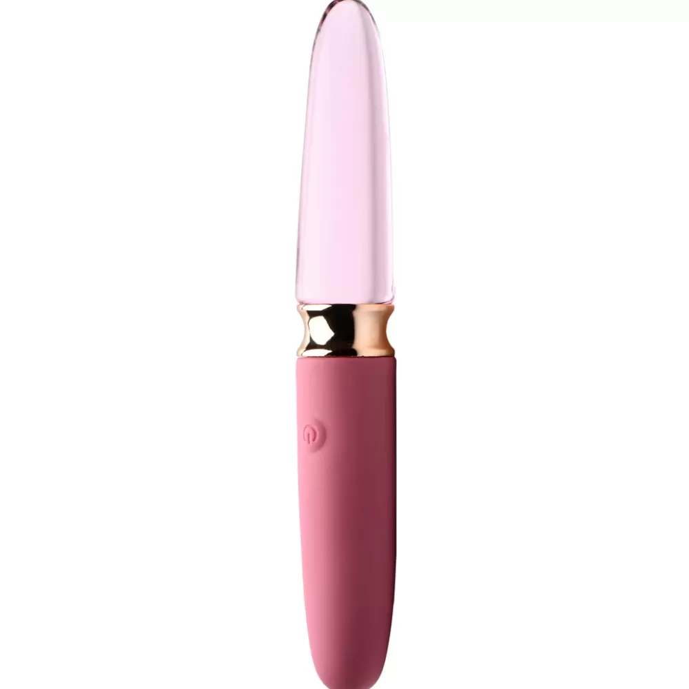 Hot Healthy & Active 10X Rosé Dual Ended Smooth Silicone and Glass Vibrator