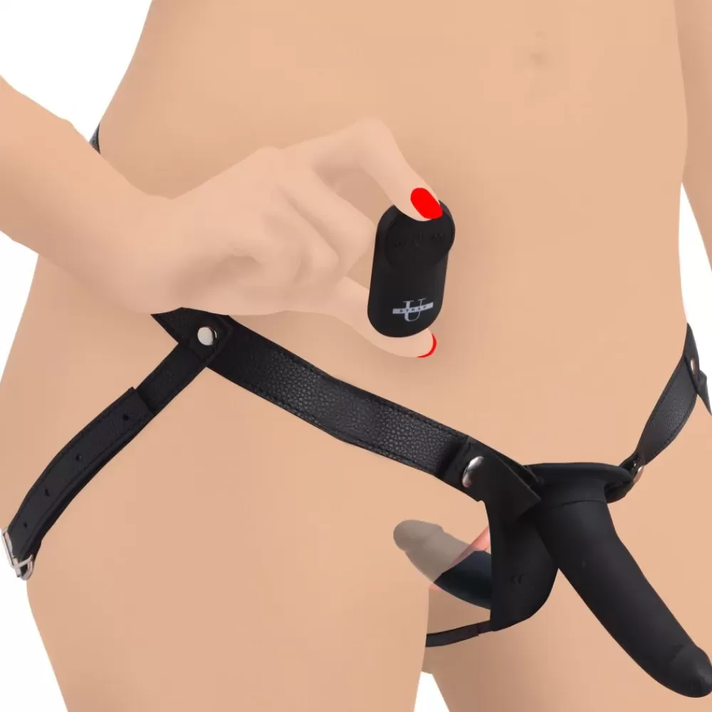 Fashion Healthy & Active 28X Power Pegger Beginner Vibrating Double Dildo with Harness and Remote
