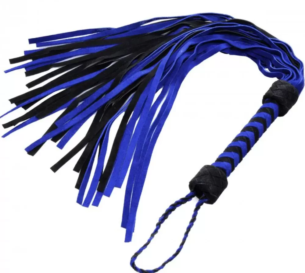 Hot Healthy & Active Black and Blue Suede Flogger