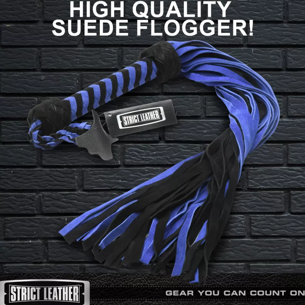Hot Healthy & Active Black and Blue Suede Flogger