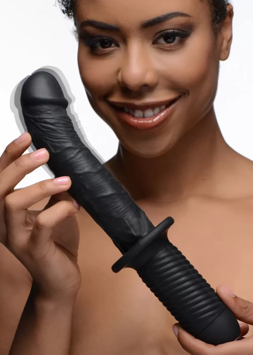 Online Healthy & Active The Large Realistic 10X Silicone Vibrator with Handle